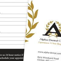Appointment Card thumbnail for Alpha Dental Care