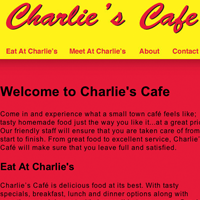 Website thumbnail for Charlies Cafe