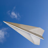 Paper airplane in the air