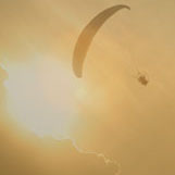 Parachuter in the sunset