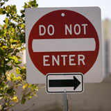 Do not enter street sign