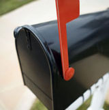 Mailbox with flag up