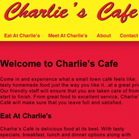 Website thumbnail for Charlie's Café